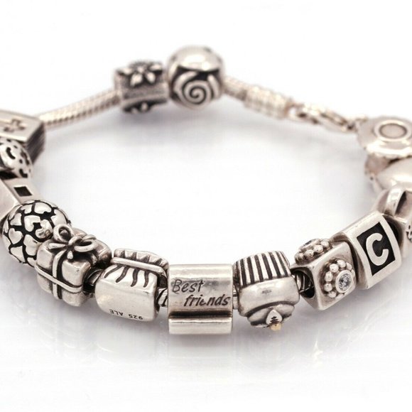 Pandora Sterling & 14K Gold 925 ALE Charm Bracelet - Picture 4 of 4